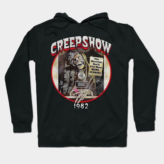 Creepshow 1982 Oval Worn Out Hoodie by Alema Art